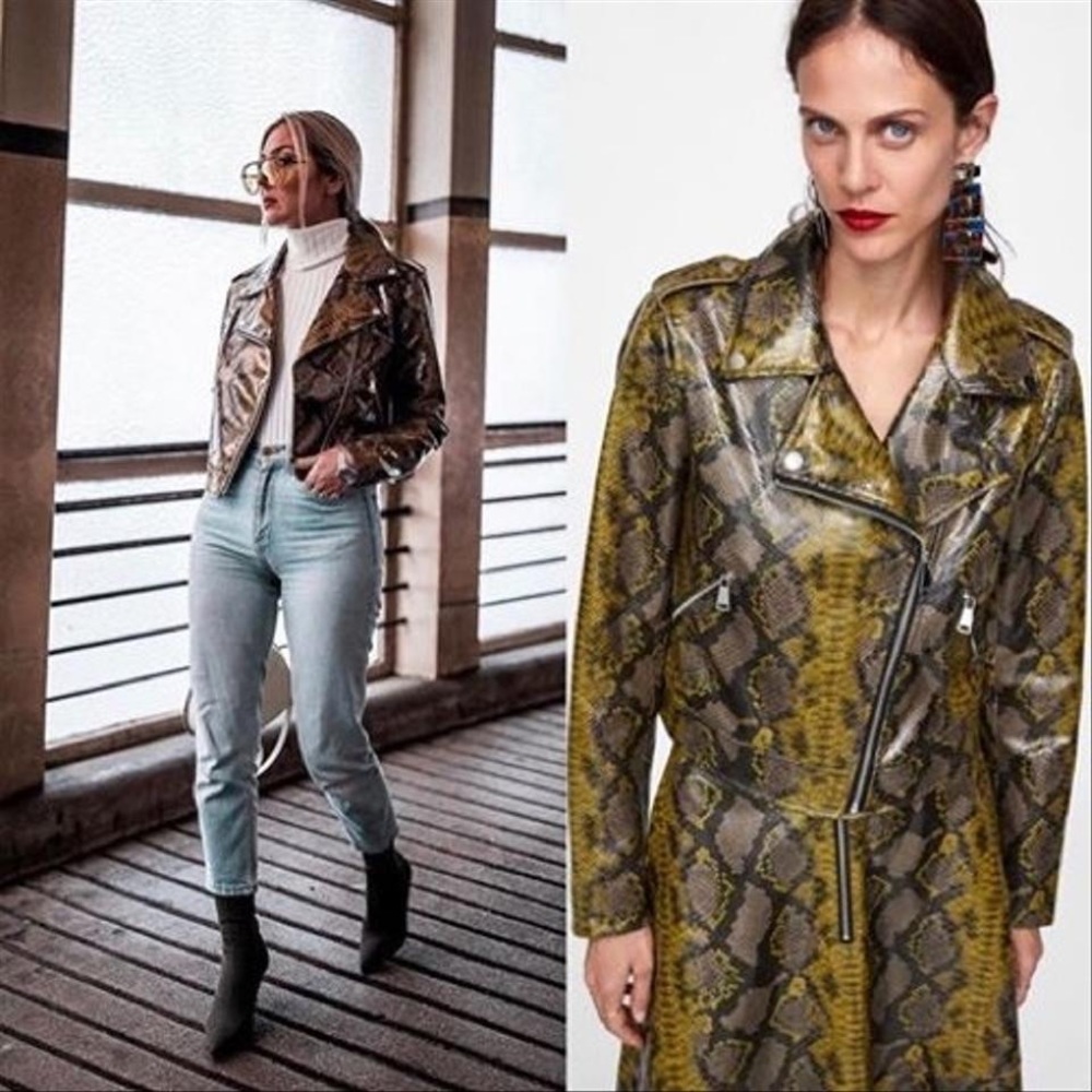 Zara Snakeskin crop jacket